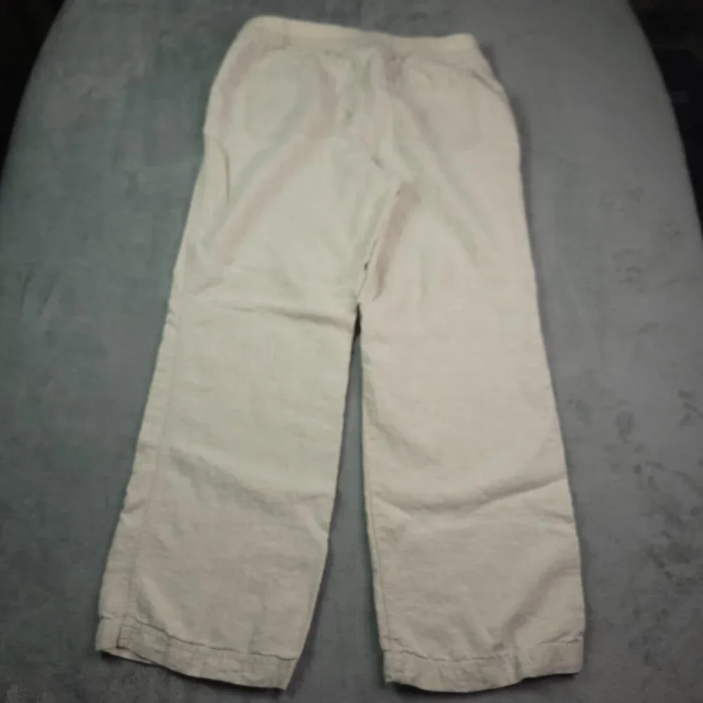 Chicos Womens Linen Pants 12 (2) Relaxed Beige Casual Beach Mid Rise - Picture 3 of 7